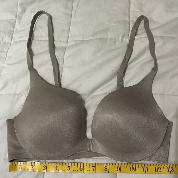 Victorias Secret Womens Full Coverage Push-Up Bra 34D Taupe Plunge Sexy - Picture 4 of 6